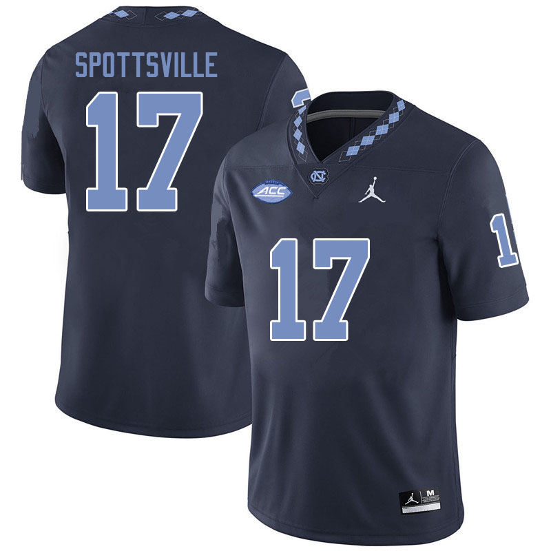 Jordan Brand Men #17 Welton Spottsville North Carolina Tar Heels College Football Jerseys Sale-Black